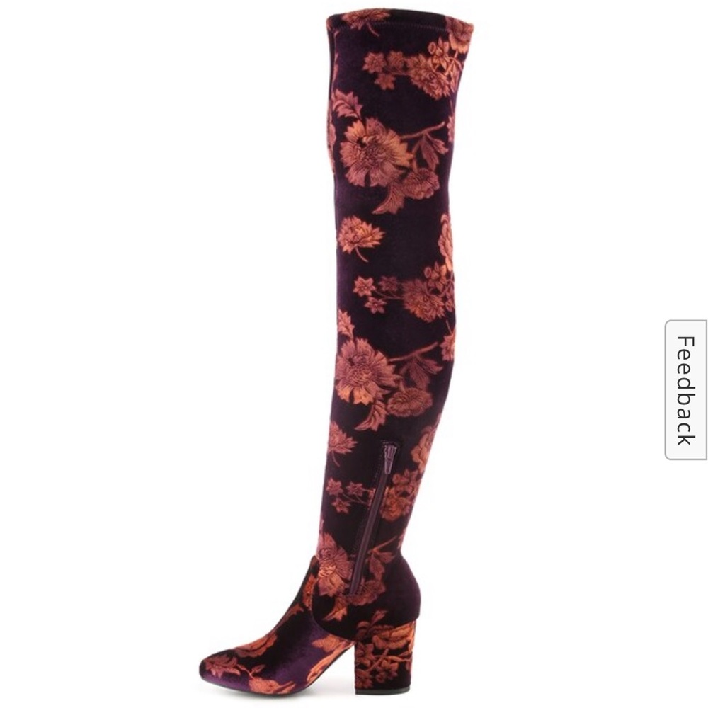 Thigh high floral boots